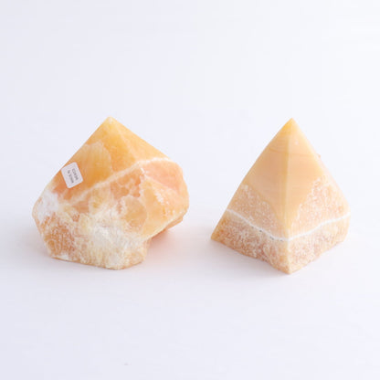 Orange Calcite Polished Tips Set of 9