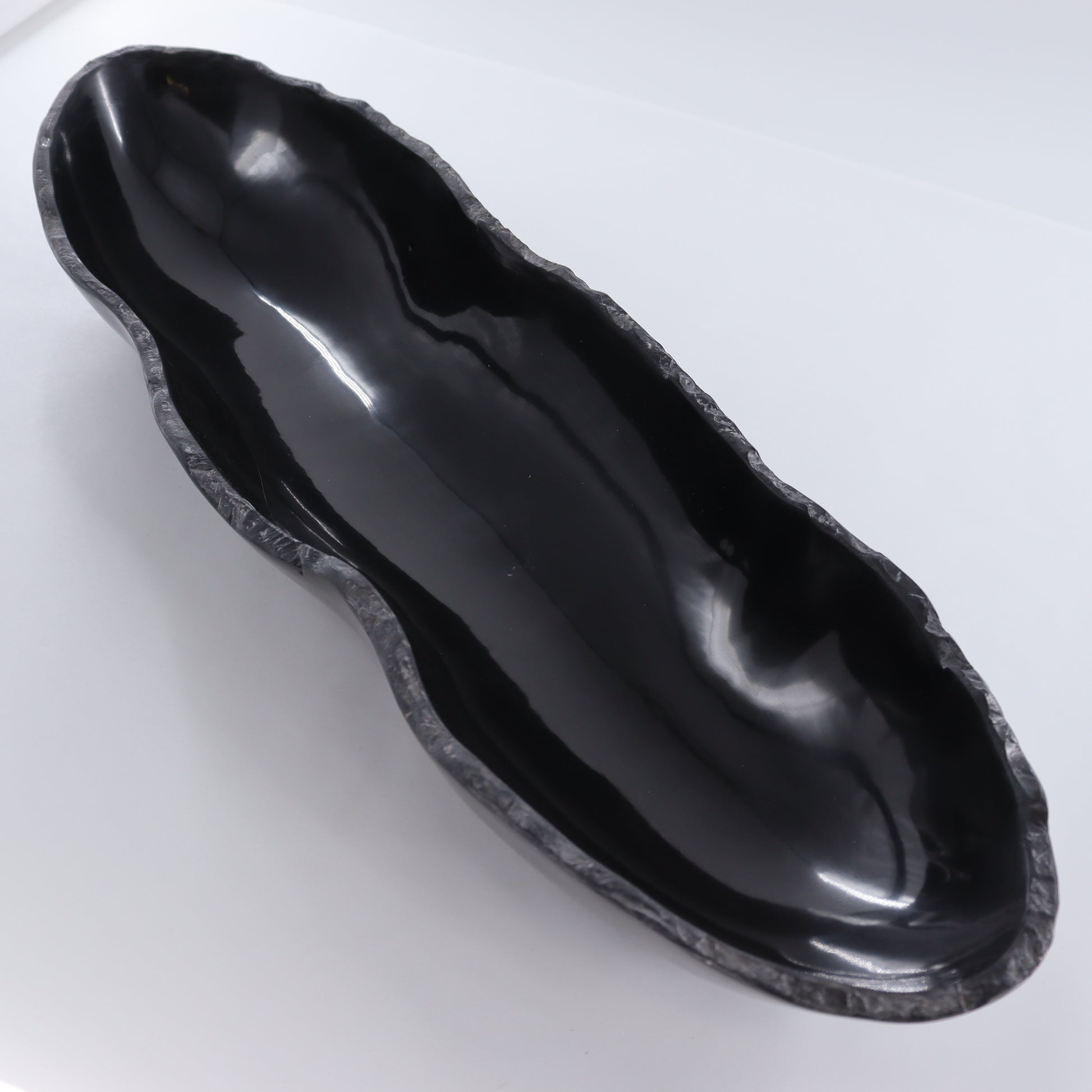 Black Marble Canoe Bowl - Expert Wholesale and Supplier of Wholesale Crystals & Bulk Gemstones, ["Black Marble","Bowls","canoe","Marble","Mexico"]