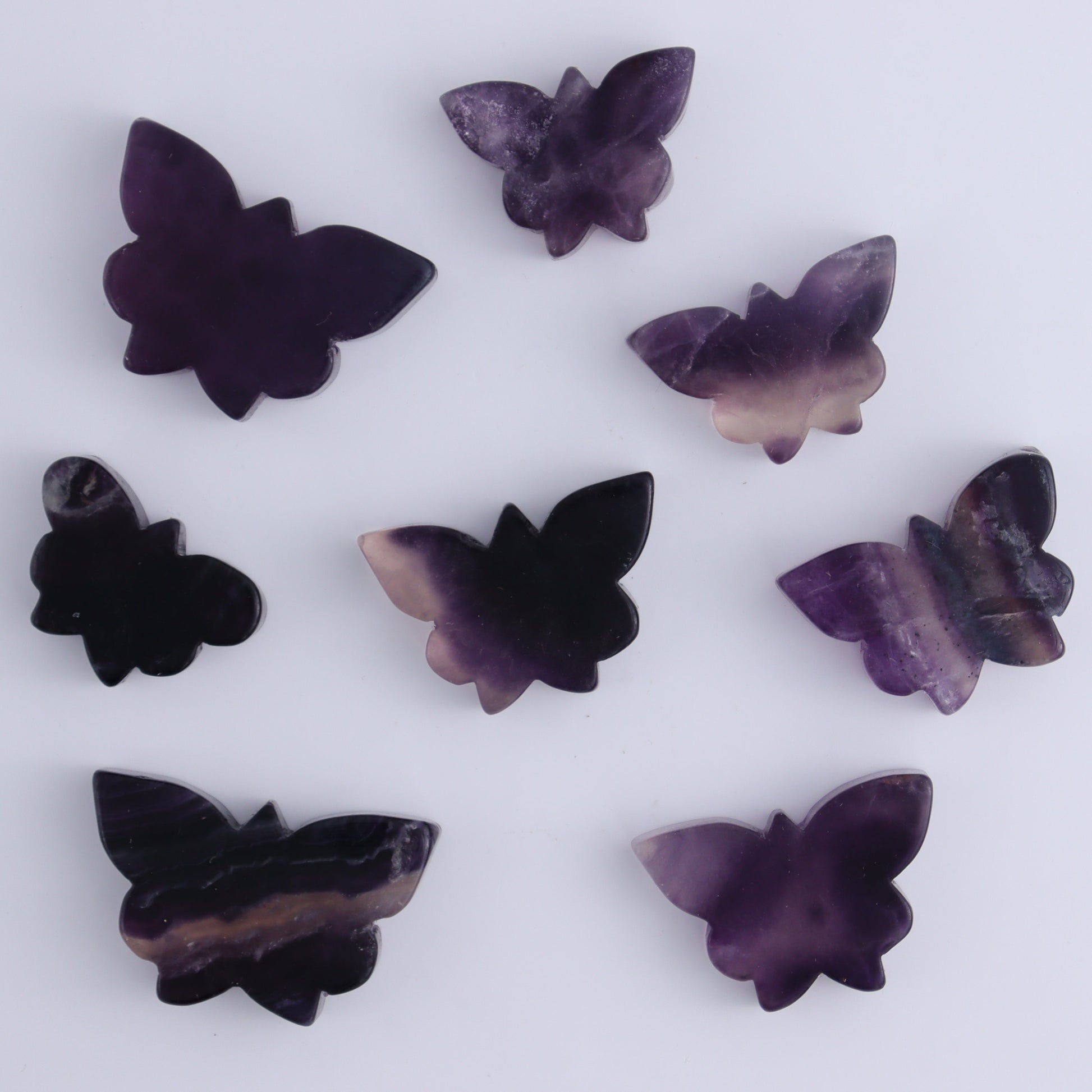 Fluorite Butterflies Set of 22 - Expert Wholesale and Supplier of Wholesale Crystals & Bulk Gemstones, ["Butteflies","Fluorite"]