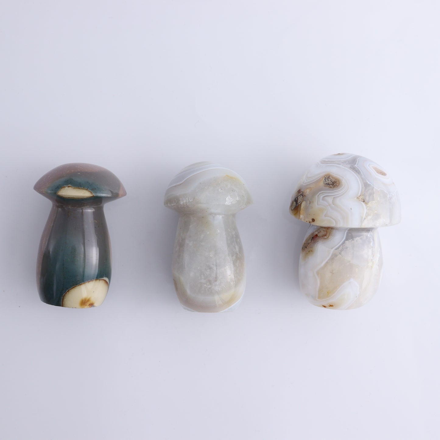 Agate Mushrooms Set of 6 - Expert Wholesale and Supplier of Wholesale Crystals & Bulk Gemstones, ["Agate","Madagascar","Mushrooms"]