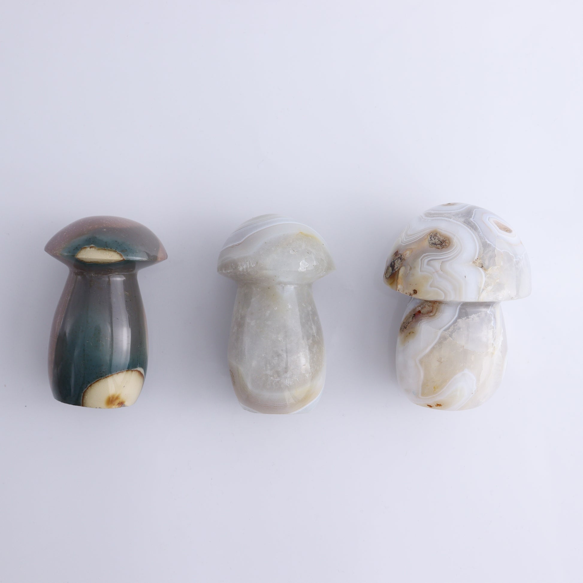Agate Mushrooms Set of 6 - Expert Wholesale and Supplier of Wholesale Crystals & Bulk Gemstones, ["Agate","Madagascar","Mushrooms"]