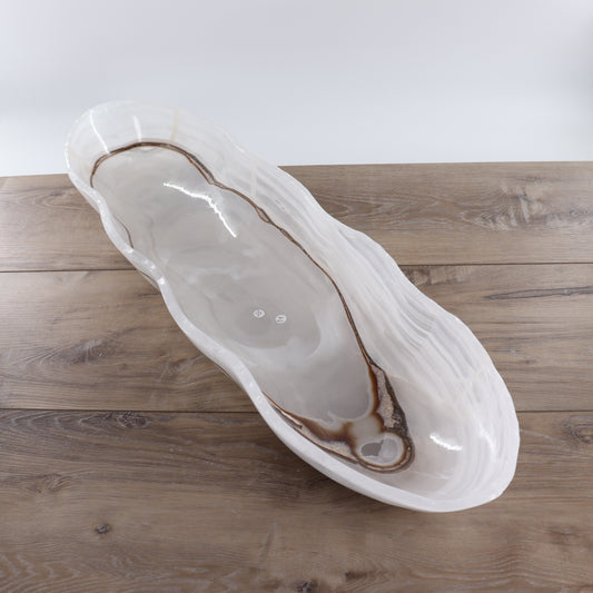 Mexican Onyx/Calcite Canoe Bowl - Expert Wholesale and Supplier of Wholesale Crystals & Bulk Gemstones, ["Bowls","Calcite","canoe","Mexico","onyx"]