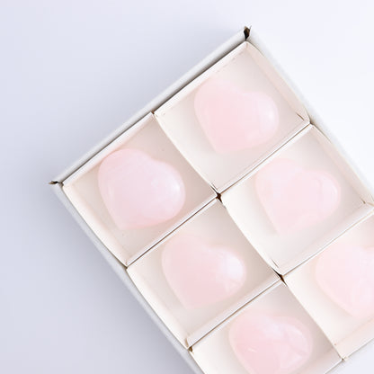 Pink Mangano Calcite Hearts Set of 6 - Expert Wholesale and Supplier of Wholesale Crystals & Bulk Gemstones, ["Pakistan","Pink Calcite"]