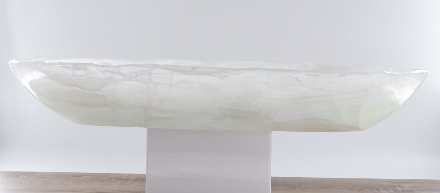Mexican Onyx/Calcite Canoe Bowl - Expert Wholesale and Supplier of Wholesale Crystals & Bulk Gemstones, ["Bowls","Calcite","canoe","Mexico","onyx"]