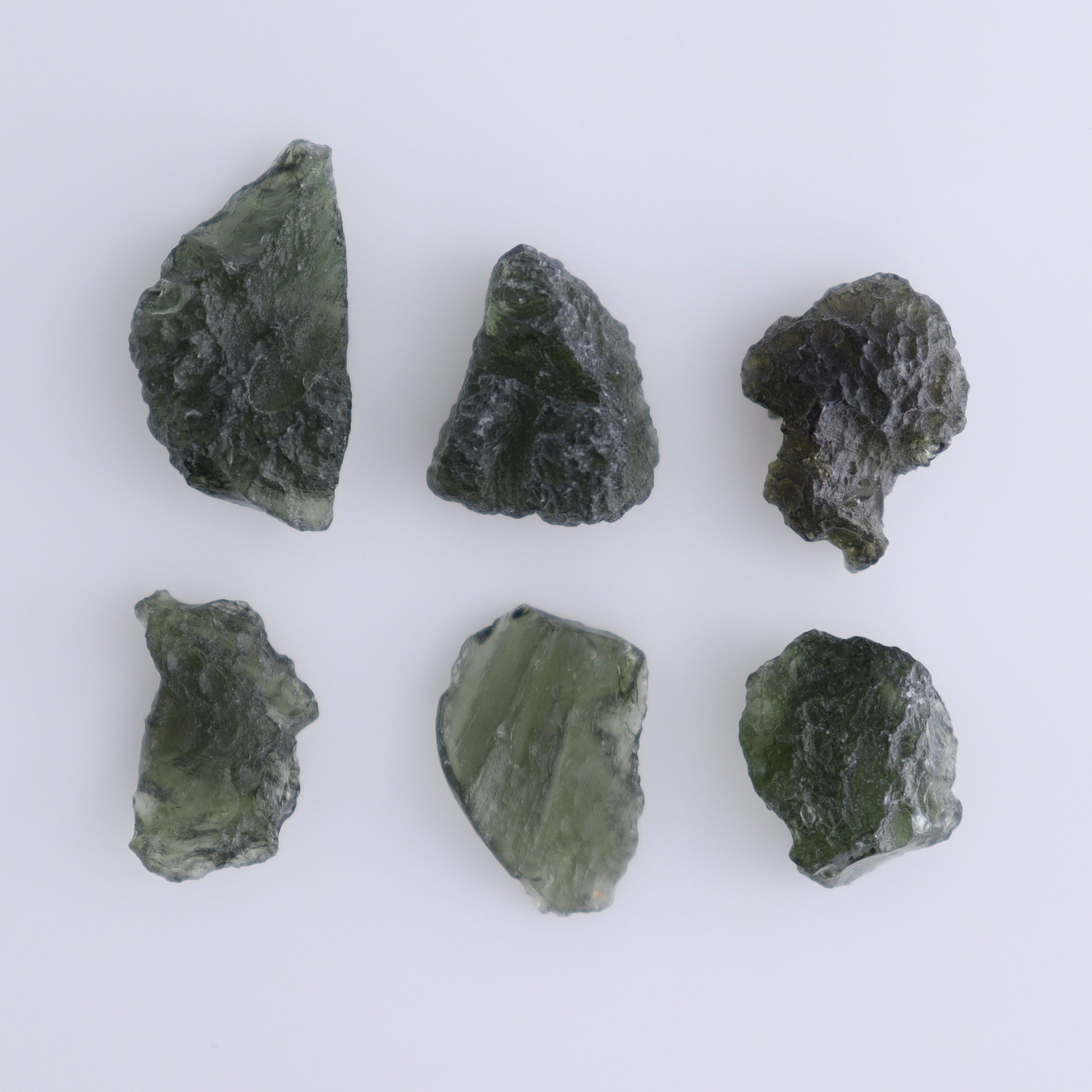 Moldavite Pieces Set of 6 - Expert Wholesale and Supplier of Wholesale Crystals & Bulk Gemstones, ["Czech Republic","Moldavite","Pieces"]
