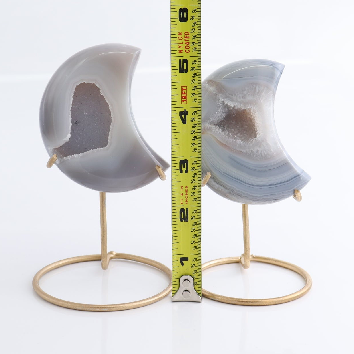 Agate Moons with Stand Set of 5