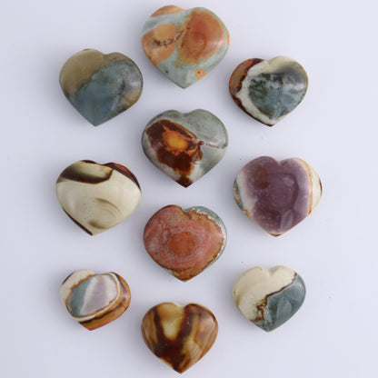 Polychrome Jasper Hearts Set of 20 Pieces - Expert Wholesale and Supplier of Wholesale Crystals & Bulk Gemstones, ["Hearts","Madagascar","Polychrome Jasper"]