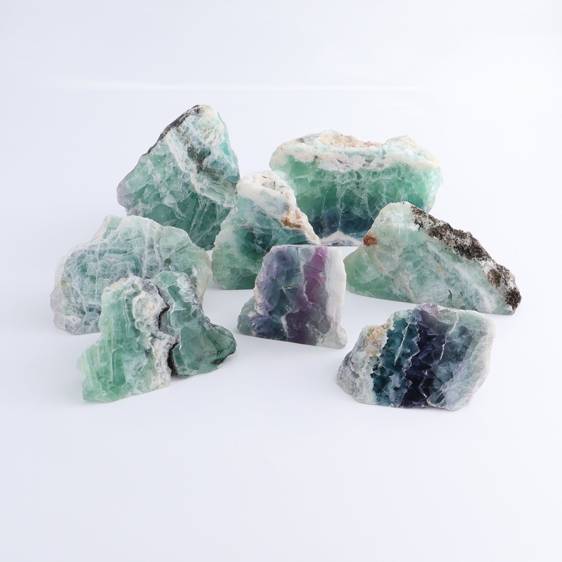Fluorite Face Polished Set of 8 - Expert Wholesale and Supplier of Wholesale Crystals & Bulk Gemstones, ["Face Polished","Fluorite","Mexico"]