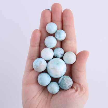 Larimar Spheres Set of 11 - Expert Wholesale and Supplier of Wholesale Crystals & Bulk Gemstones, ["Larimar","Spheres"]