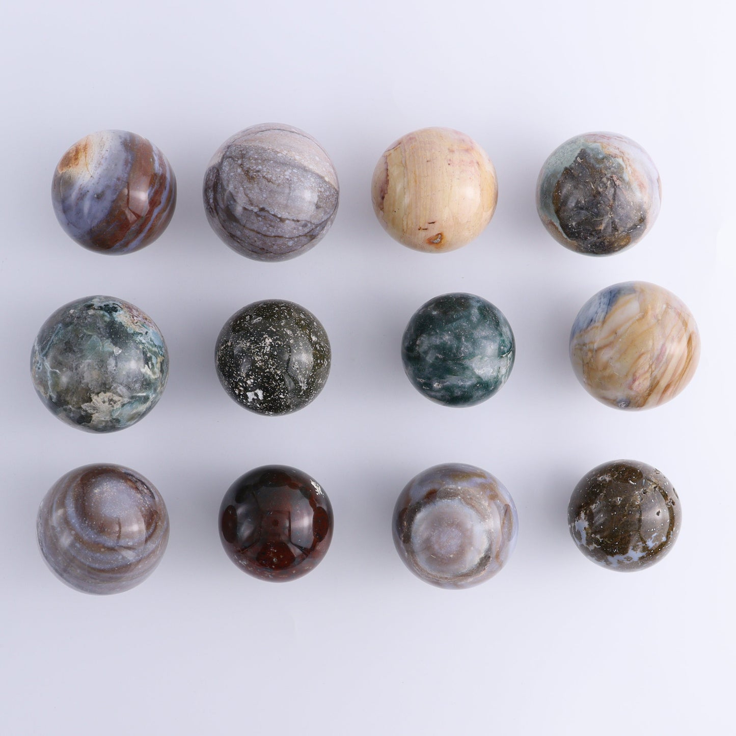 Ocean Jasper Spheres Set of 12