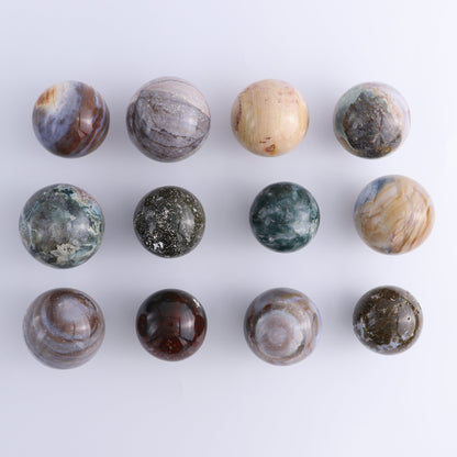 Ocean Jasper Spheres Set of 12
