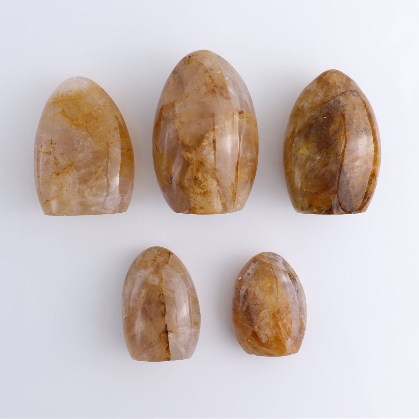 Golden Hematite Quartz Freeforms Set of 5