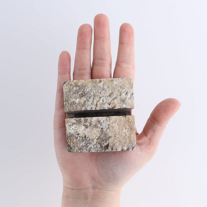 One Card Holder Mexican Onyx/Calcite Chocolate