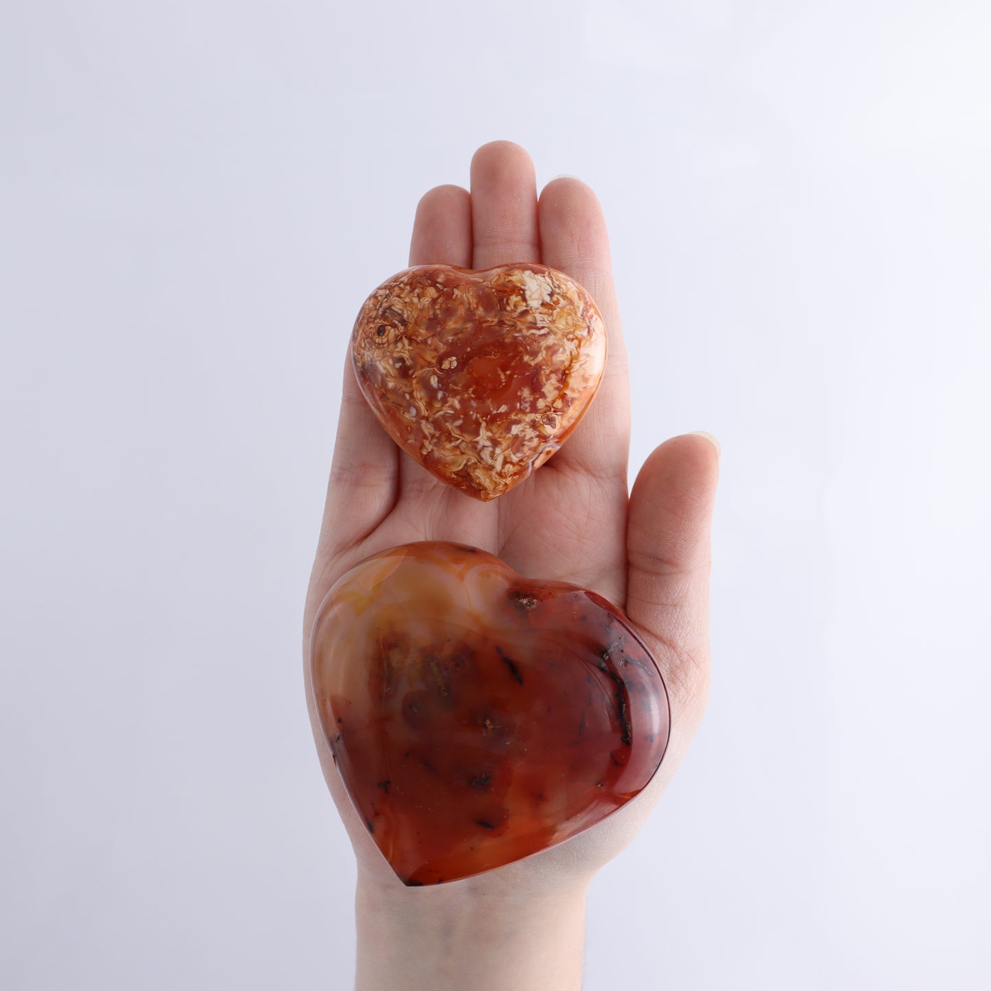 Carnelian Hearts Flat of 15 - Expert Wholesale and Supplier of Wholesale Crystals & Bulk Gemstones, ["carnelian","Hearts","Madagascar"]