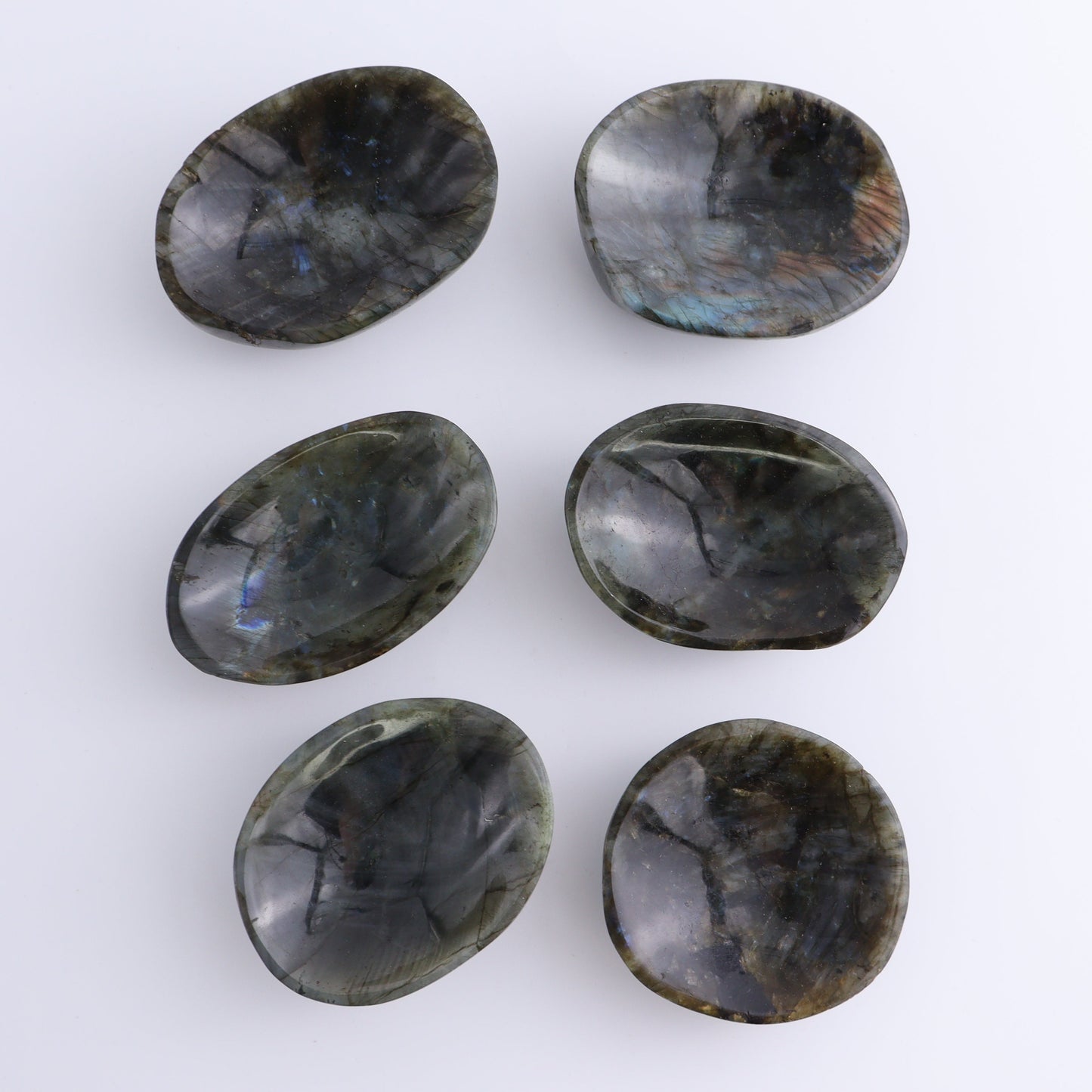 Labradorite Bowls Set of 11 - Expert Wholesale and Supplier of Wholesale Crystals & Bulk Gemstones, ["Bowls","Labradorite","Madagascar"]