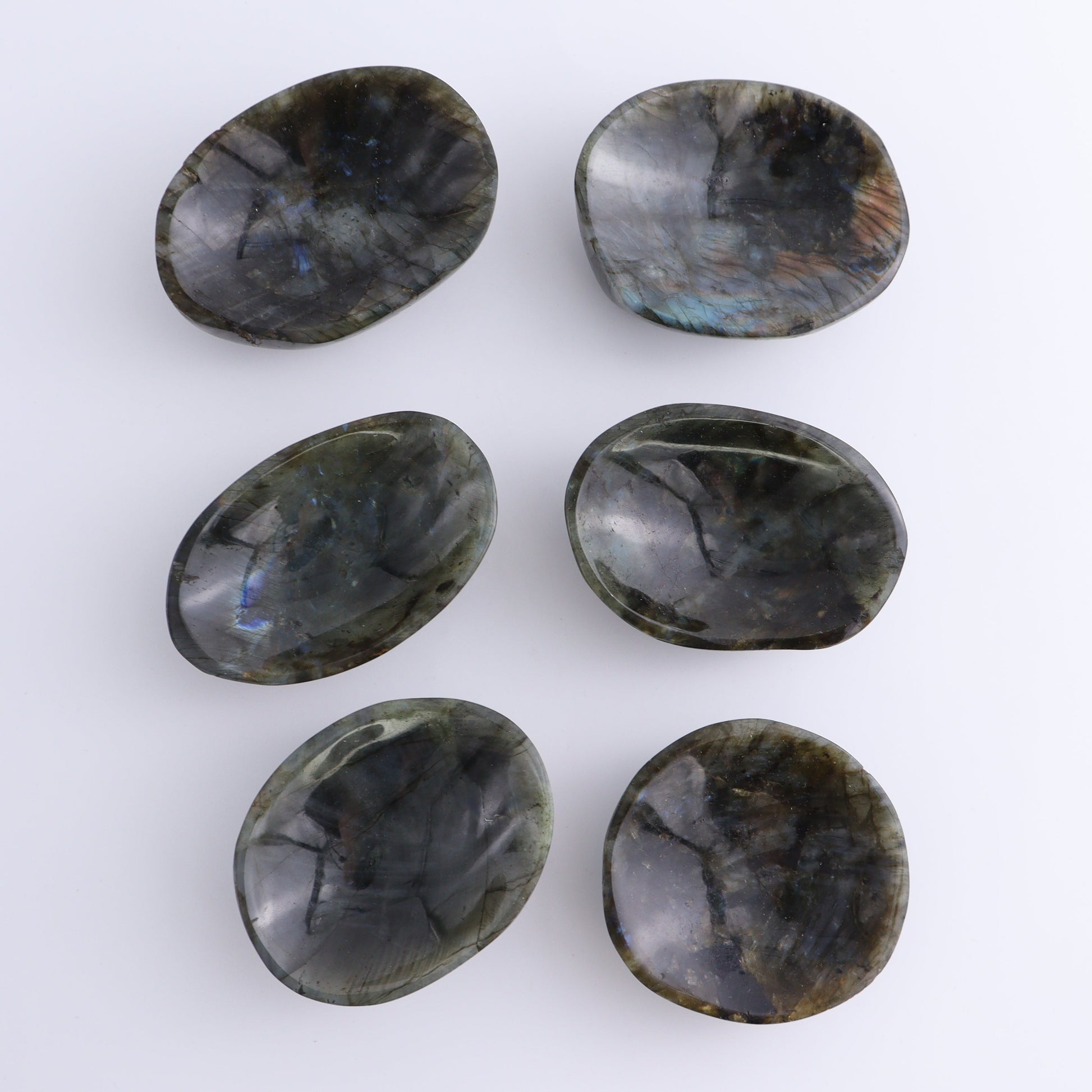 Labradorite Bowls Set of 11 - Expert Wholesale and Supplier of Wholesale Crystals & Bulk Gemstones, ["Bowls","Labradorite","Madagascar"]