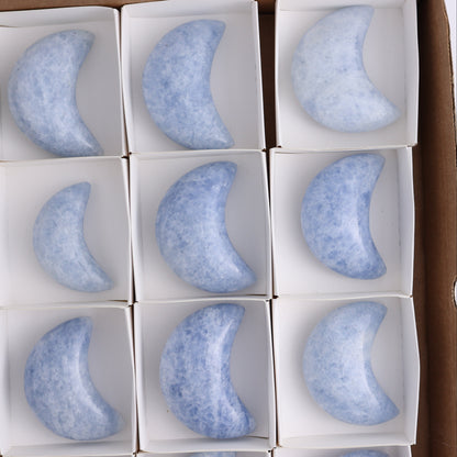Blue Calcite Moons Set of 12 - Expert Wholesale and Supplier of Wholesale Crystals & Bulk Gemstones, ["Blue Calcite","Calcite","moons"]