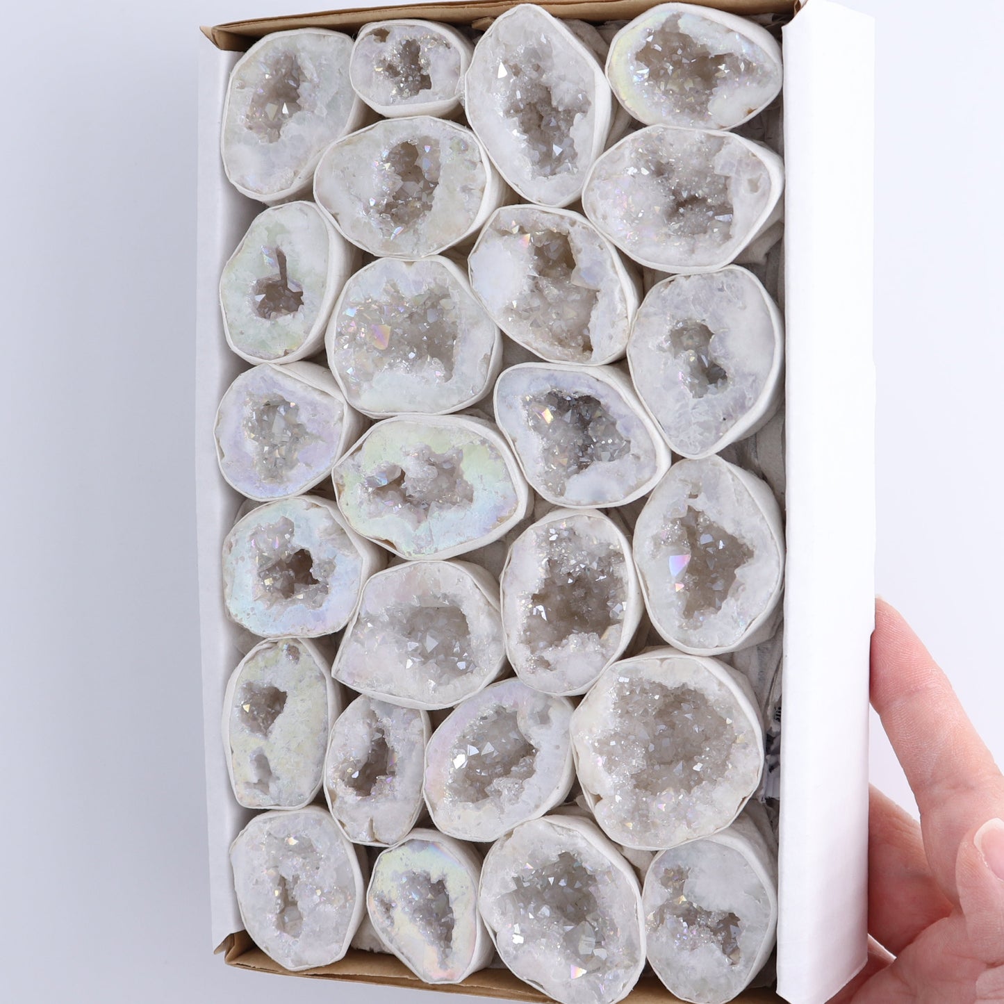 One Aura Quartz Geodes Flat Blind