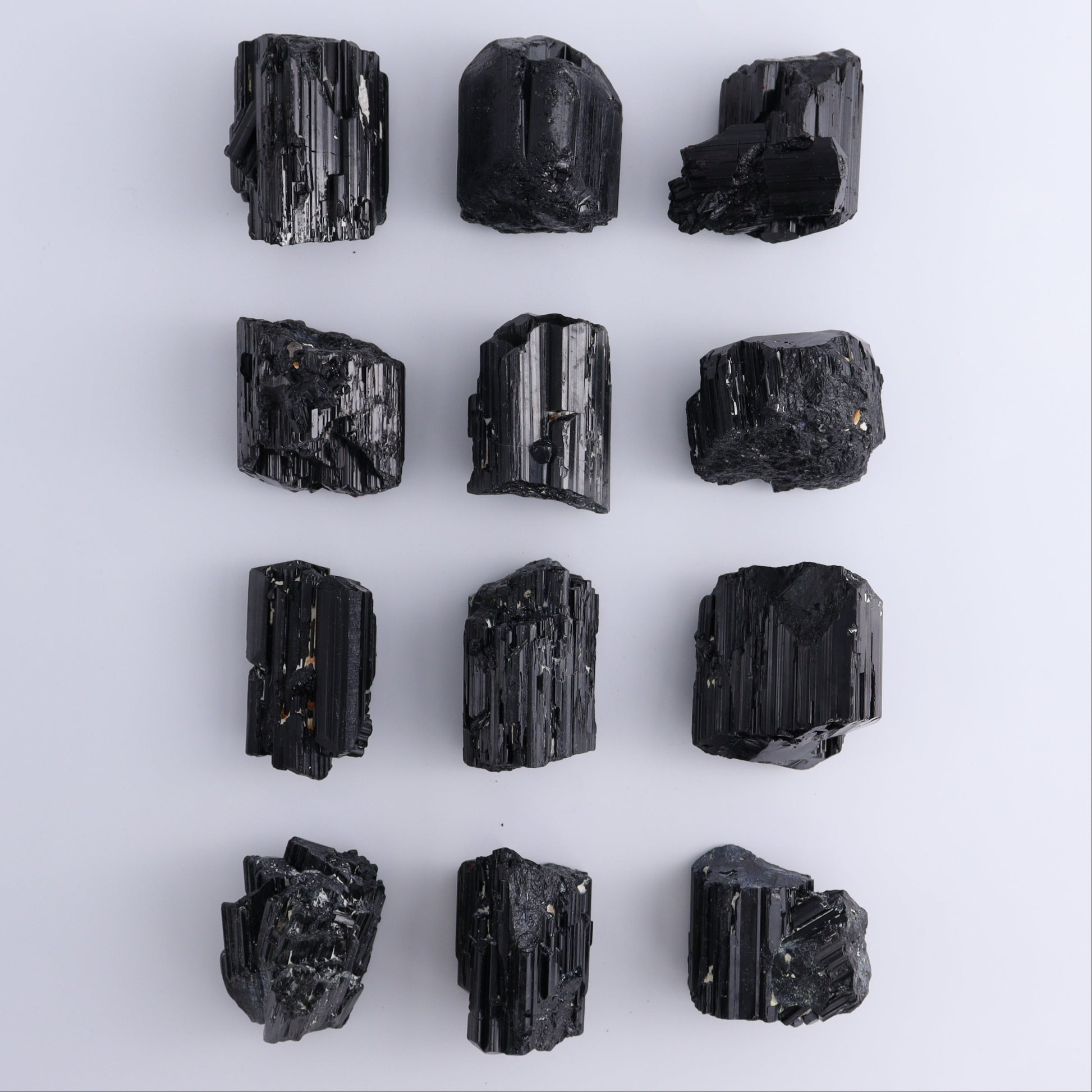 Black Tourmaline Roughs Set of 12 - Expert Wholesale and Supplier of Wholesale Crystals & Bulk Gemstones, ["Black Tourmaline","Madagascar","Rough","Tourmaline"]