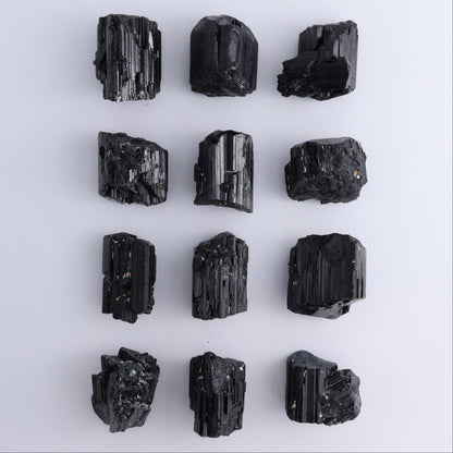 Black Tourmaline Roughs Set of 12 - Expert Wholesale and Supplier of Wholesale Crystals & Bulk Gemstones, ["Black Tourmaline","Madagascar","Rough","Tourmaline"]