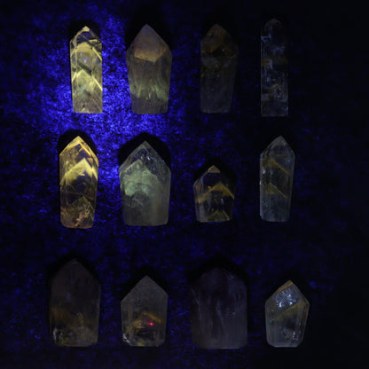 Powellite Amethyst UV Reactive Towers Set of 30 - Expert Wholesale and Supplier of Wholesale Crystals & Bulk Gemstones, ["Amethyst","Powellite"]