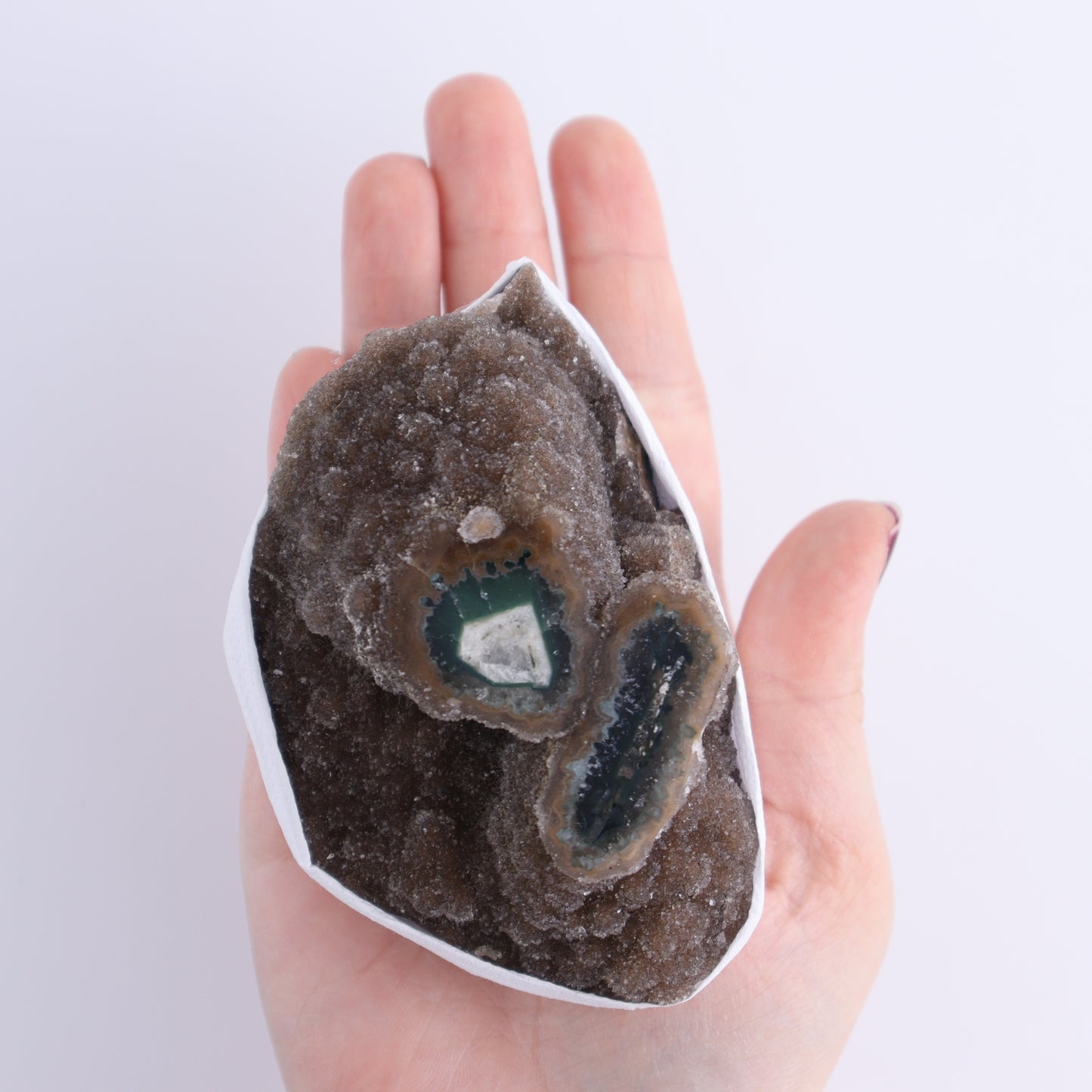 Uruguay Amethyst Clusters with "Eyes" Flat of 8 - Expert Wholesale and Supplier of Wholesale Crystals & Bulk Gemstones, []