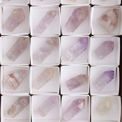 Powellite Amethyst UV Reactive Towers Set of 20 - Expert Wholesale and Supplier of Wholesale Crystals & Bulk Gemstones, ["Amethyst","Powellite"]