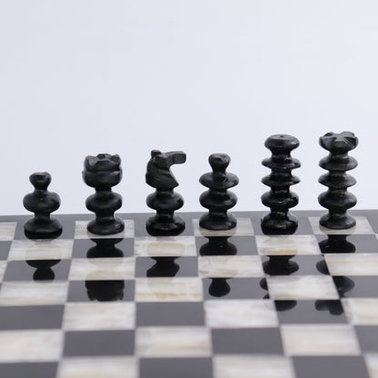 Small Onyx and Marble Chess Set (Black and White) - Expert Wholesale and Supplier of Wholesale Crystals & Bulk Gemstones, ["Black Marble","Catalog Onyx","Marble","onyx"]