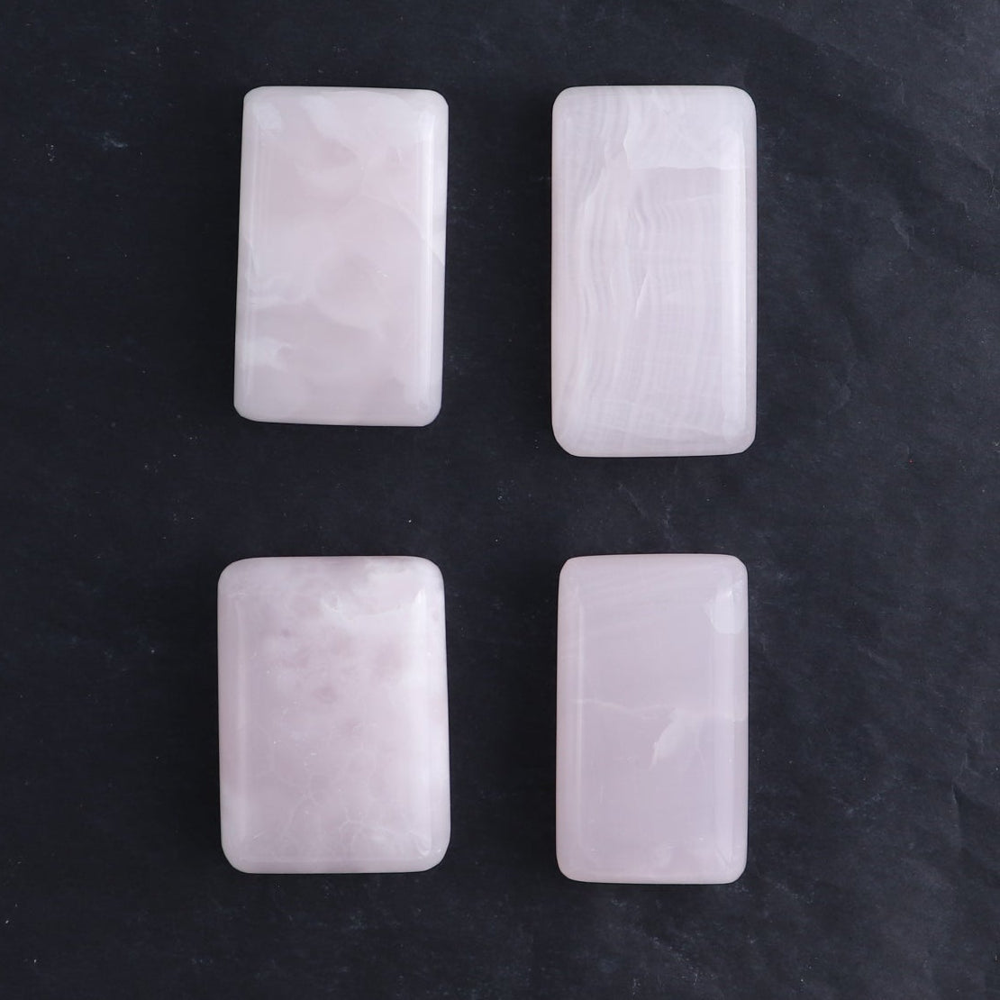 Pink Mangano Calcite Rectangles Set of 12