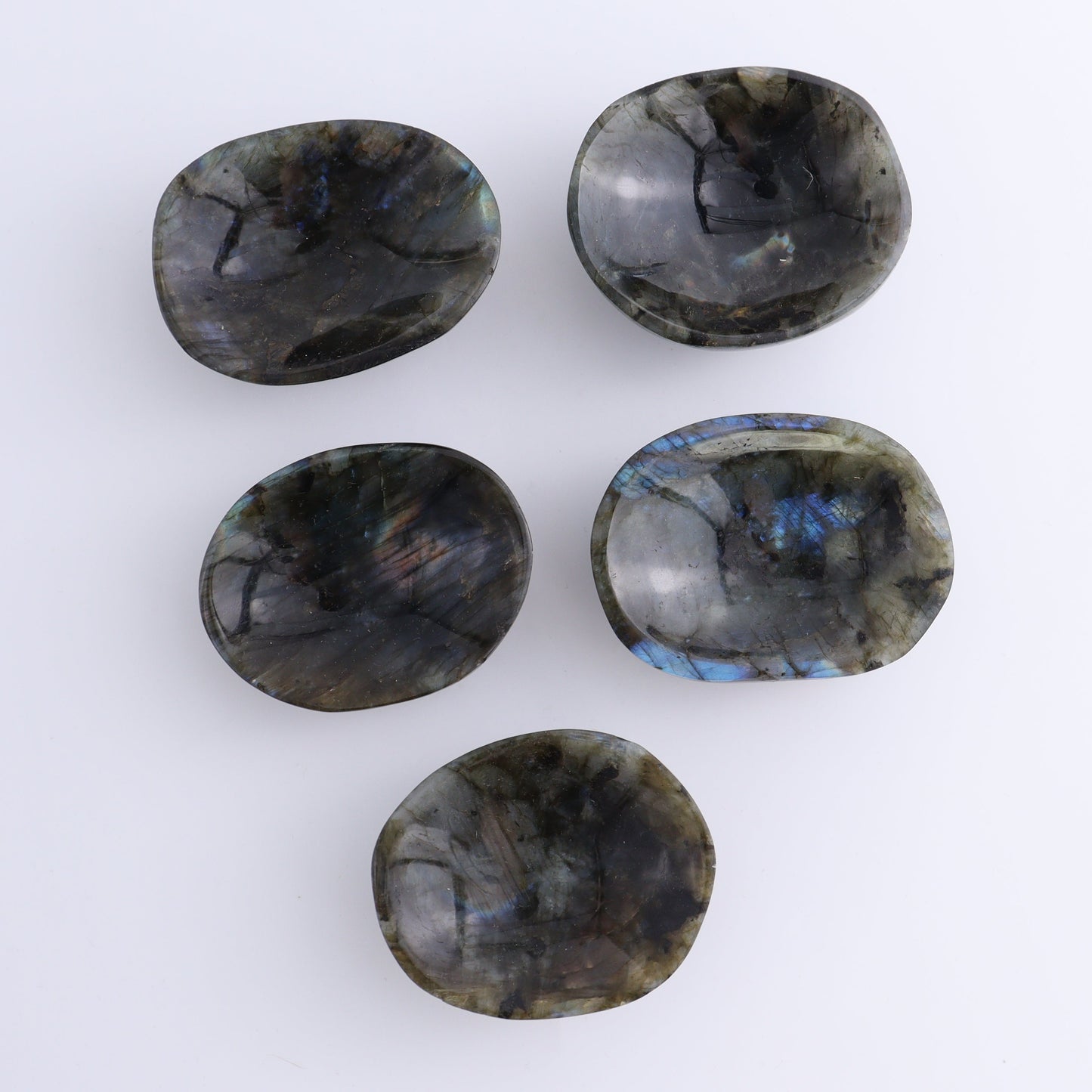 Labradorite Bowls Set of 11 - Expert Wholesale and Supplier of Wholesale Crystals & Bulk Gemstones, ["Bowls","Labradorite","Madagascar"]