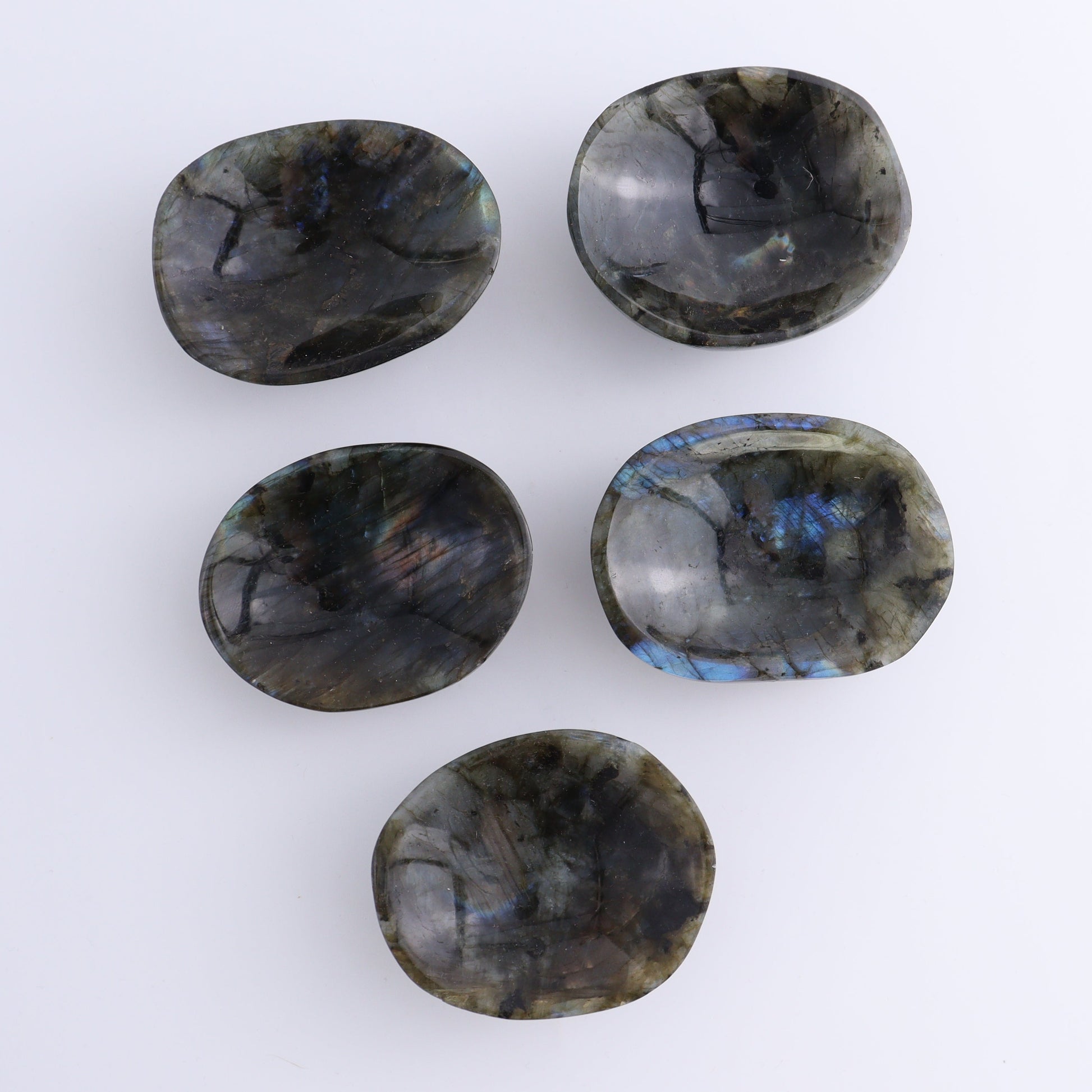 Labradorite Bowls Set of 11 - Expert Wholesale and Supplier of Wholesale Crystals & Bulk Gemstones, ["Bowls","Labradorite","Madagascar"]