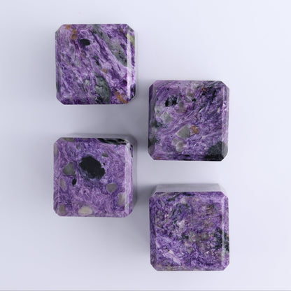 Charoite Cubes Set of 4 - Expert Wholesale and Supplier of Wholesale Crystals & Bulk Gemstones, ["Charoite","Cubes","Russia"]