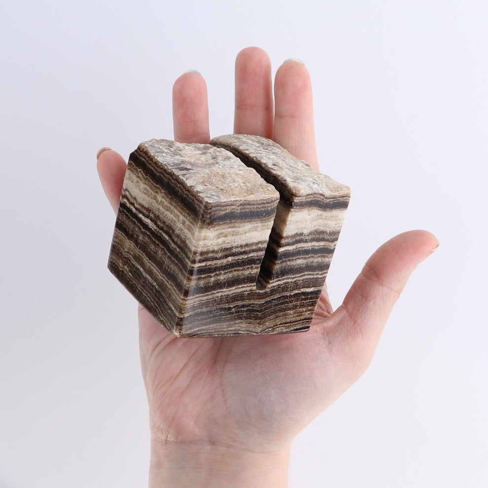 One Card Holder Mexican Onyx/Calcite Chocolate