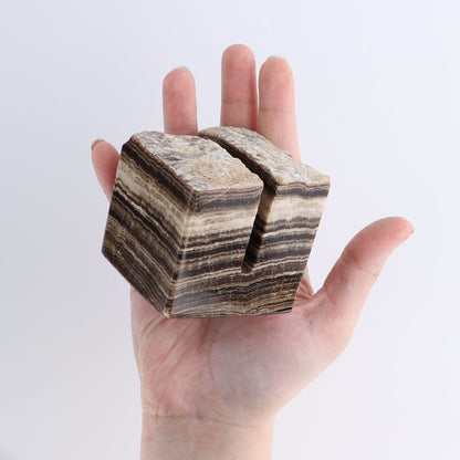 One Card Holder Mexican Onyx/Calcite Chocolate