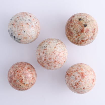 Sunstone Spheres Set of 5 - Expert Wholesale and Supplier of Wholesale Crystals & Bulk Gemstones, ["Spheres","Sunstone"]