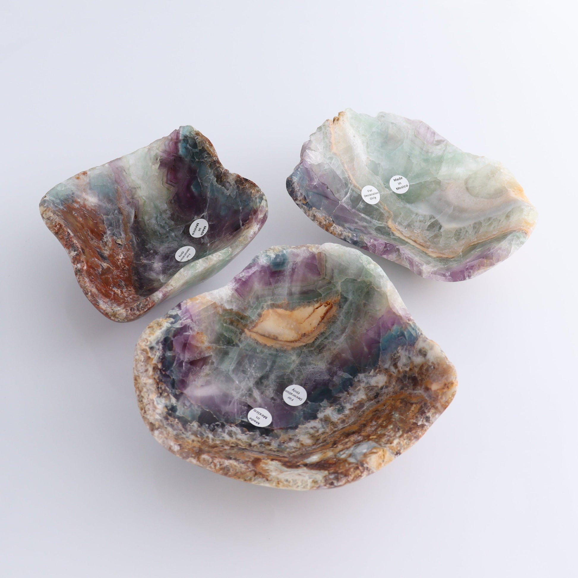 Fluorite Bowls Set of 3 - Expert Wholesale and Supplier of Wholesale Crystals & Bulk Gemstones, ["Bowls","Fluorite","Mexico"]