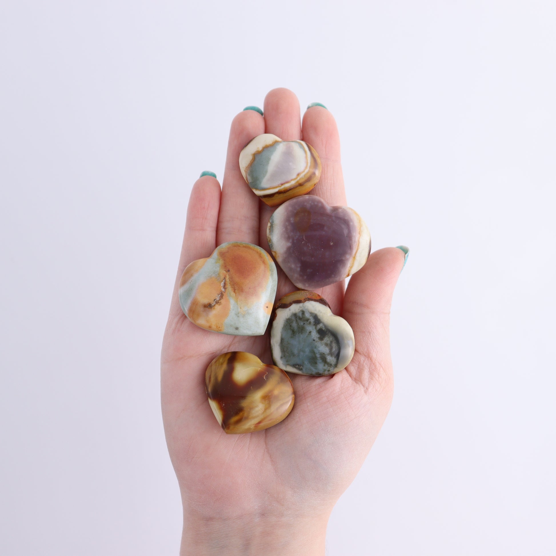 Polychrome Jasper Hearts Set of 20 Pieces - Expert Wholesale and Supplier of Wholesale Crystals & Bulk Gemstones, ["Hearts","Madagascar","Polychrome Jasper"]