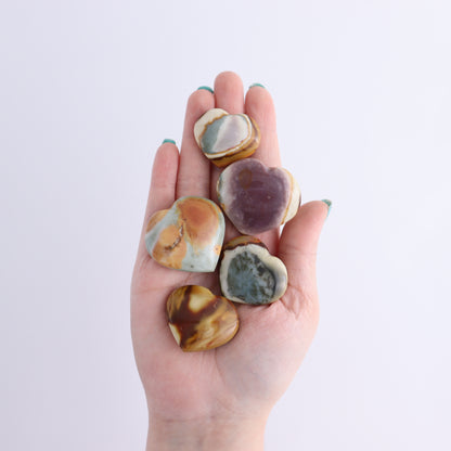 Polychrome Jasper Hearts Set of 20 Pieces - Expert Wholesale and Supplier of Wholesale Crystals & Bulk Gemstones, ["Hearts","Madagascar","Polychrome Jasper"]
