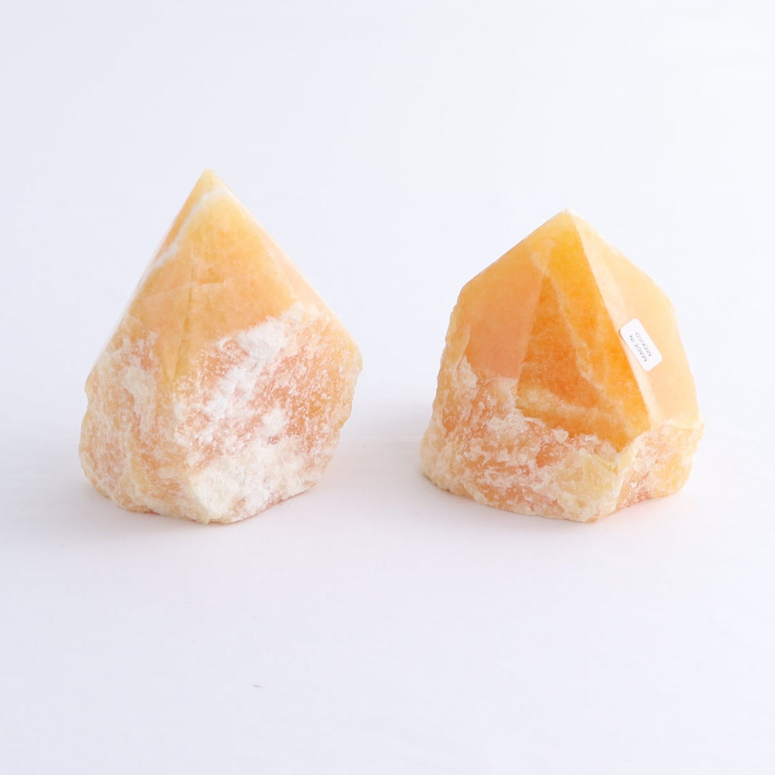 Orange Calcite Polished Tips Set of 9