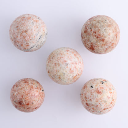 Sunstone Spheres Set of 5 - Expert Wholesale and Supplier of Wholesale Crystals & Bulk Gemstones, ["Spheres","Sunstone"]