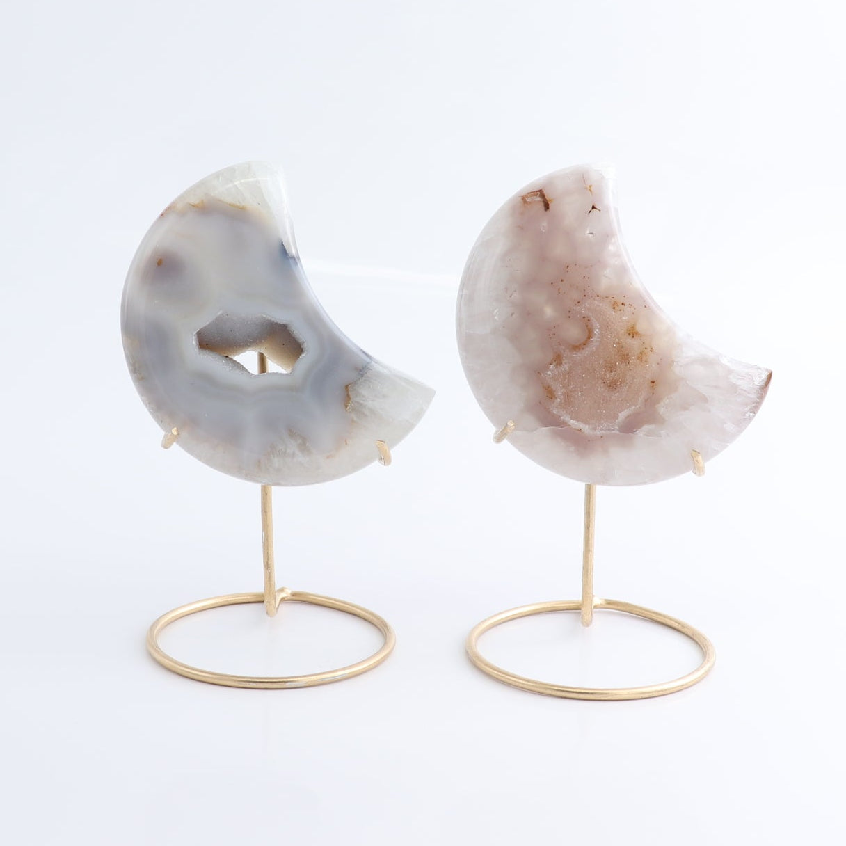 Agate Moons with Stand Set of 5 - Expert Wholesale and Supplier of Wholesale Crystals & Bulk Gemstones, ["Agate","Brazil","moons"]