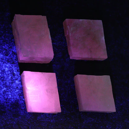 Pink Optical Calcite (Fluorescent) Set of 24 - Expert Wholesale and Supplier of Wholesale Crystals & Bulk Gemstones, ["Calcite","Mexico","Optical Calcite"]