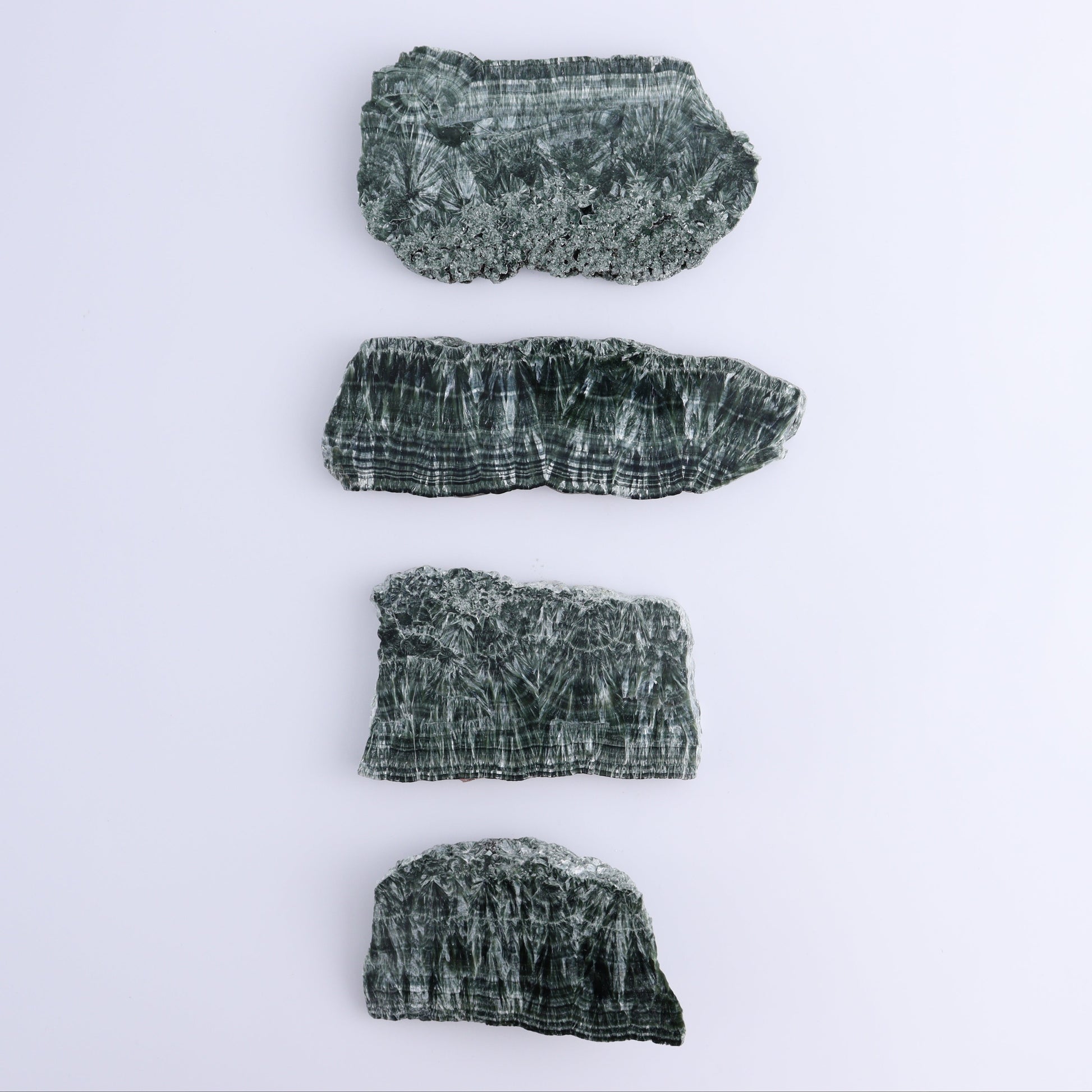 Seraphinite Slices Set of 4 - Expert Wholesale and Supplier of Wholesale Crystals & Bulk Gemstones, ["Russia","Seraphinite","Slices and Slabs"]