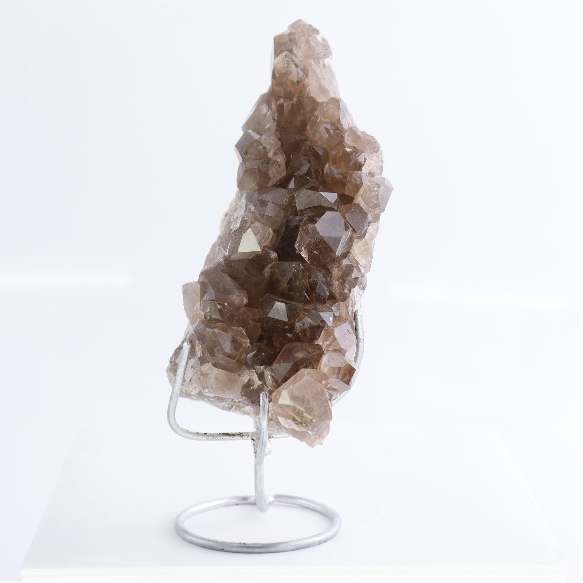 Smoky Quartz Clusters with Stand Set of 2 - Expert Wholesale and Supplier of Wholesale Crystals & Bulk Gemstones, ["cluster","Clusters","Quartz","Smoky Quartz"]