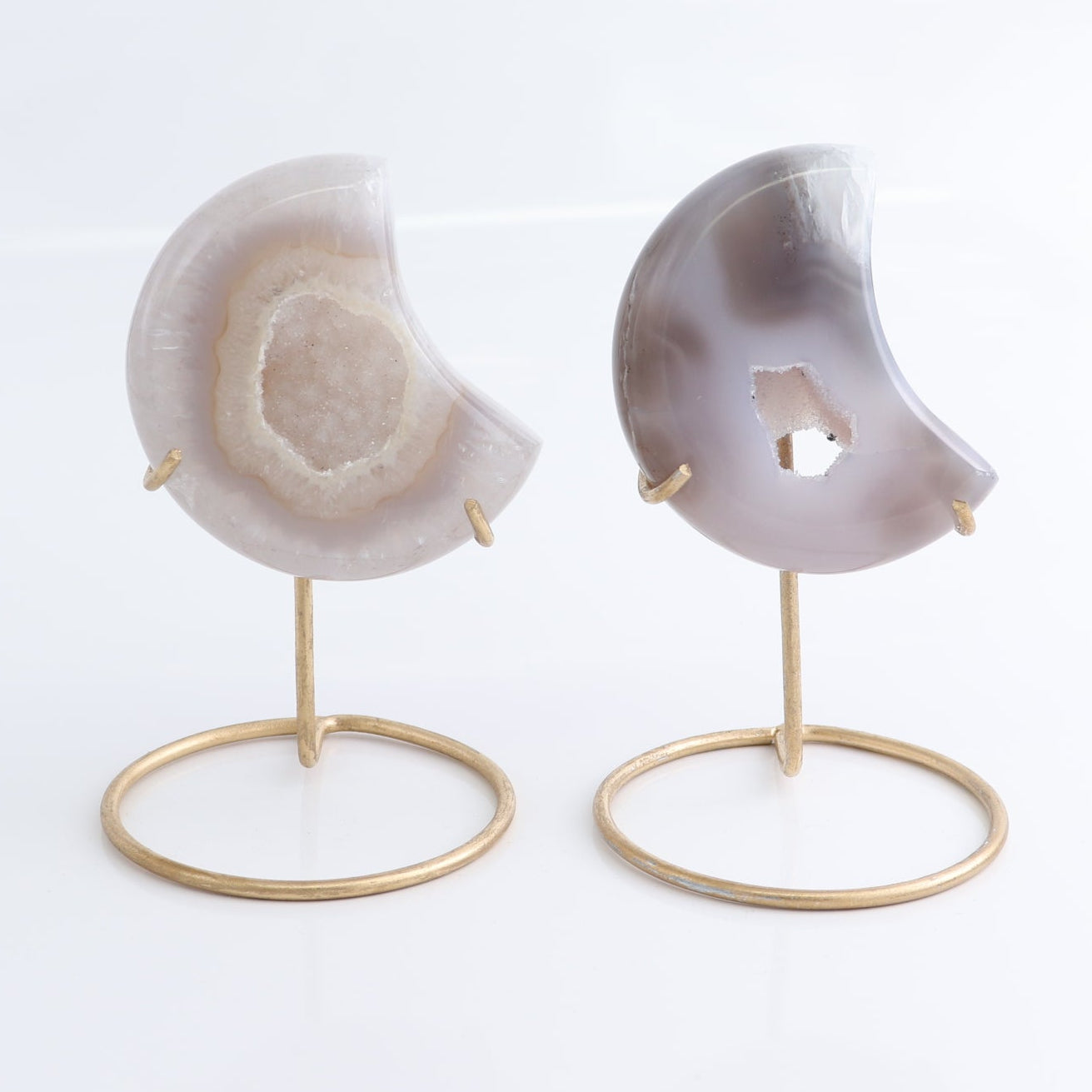 Agate Moons with Stand Set of 5