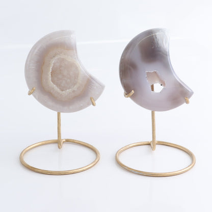 Agate Moons with Stand Set of 5