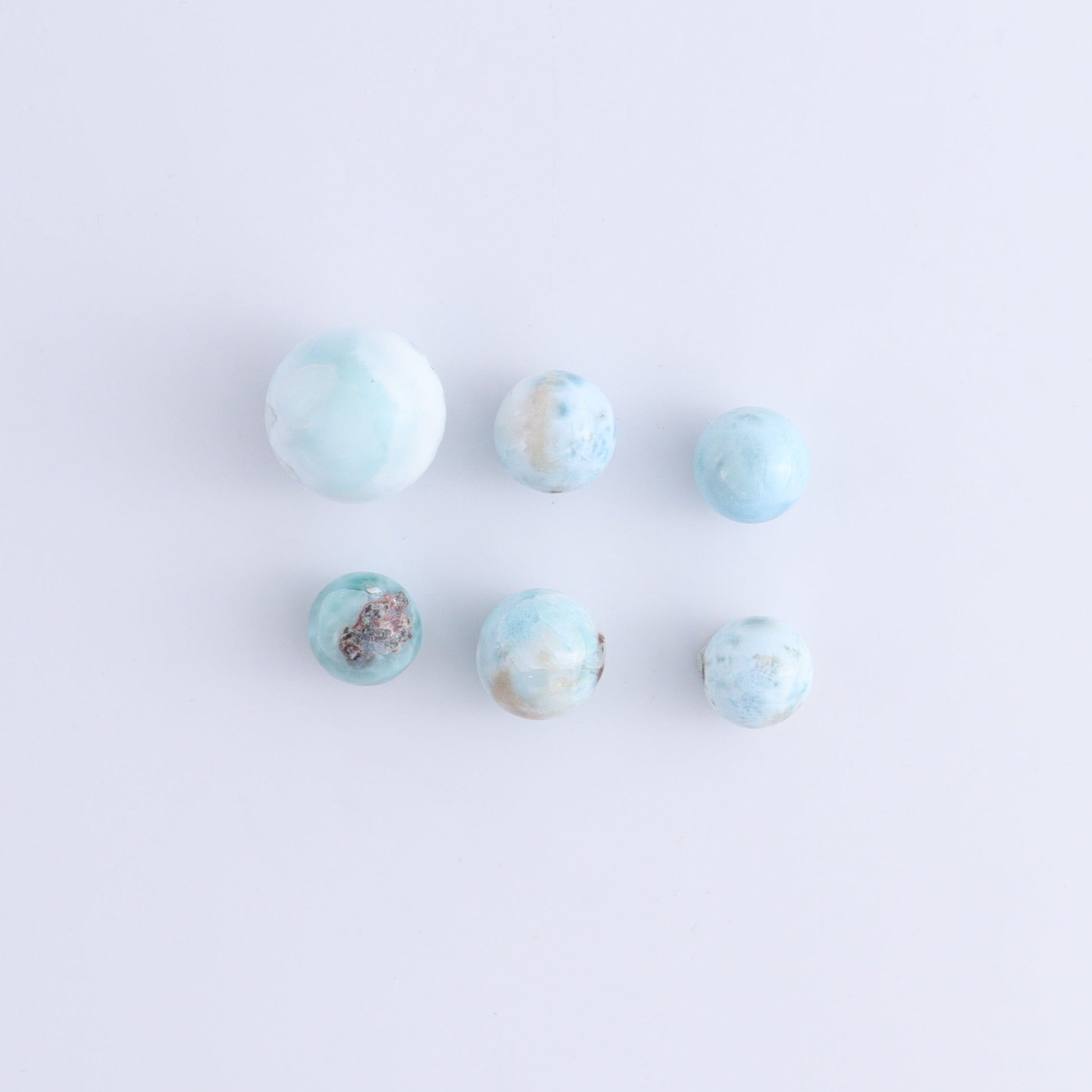 Larmiar Spheres Set of 12 - Expert Wholesale and Supplier of Wholesale Crystals & Bulk Gemstones, ["Larimar","Spheres"]