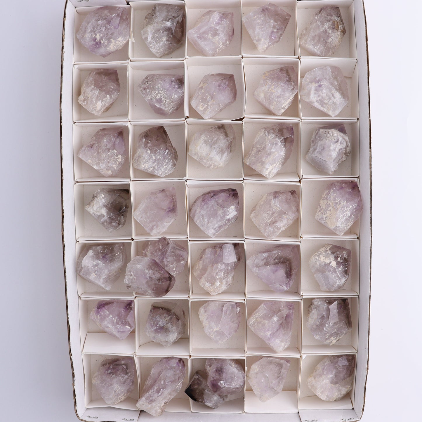 Phantom Amethyst Top Polished Set of 37 - Expert Wholesale and Supplier of Wholesale Crystals & Bulk Gemstones, ["Flats","Phantom Amethyst"]