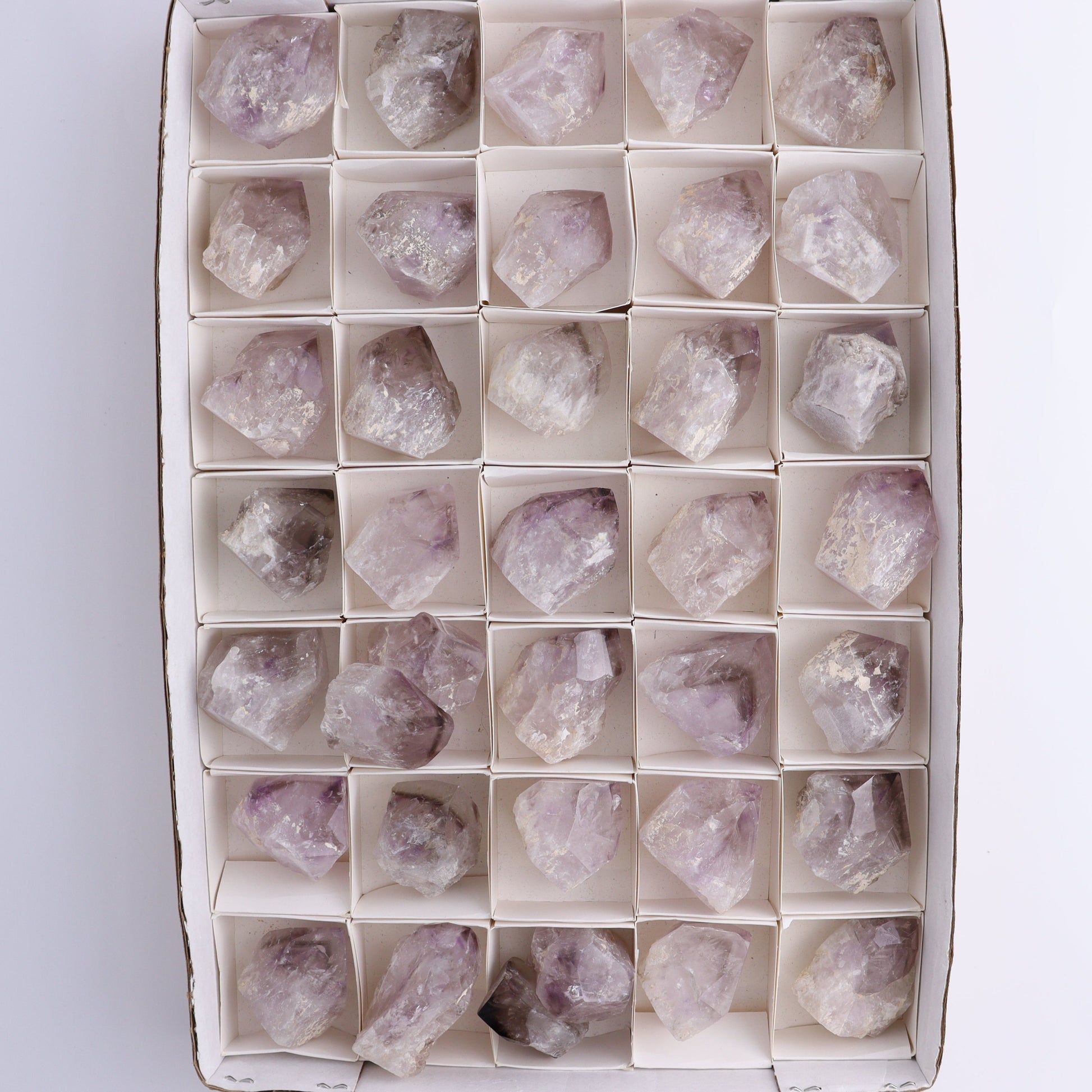 Phantom Amethyst Top Polished Set of 37 - Expert Wholesale and Supplier of Wholesale Crystals & Bulk Gemstones, ["Flats","Phantom Amethyst"]