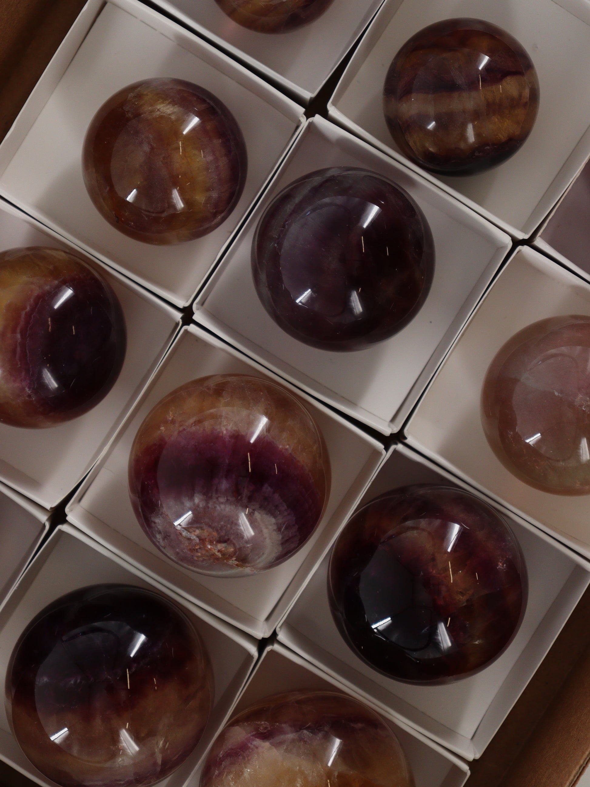 Fluorite Spheres Set of 12 - Expert Wholesale and Supplier of Wholesale Crystals & Bulk Gemstones, []